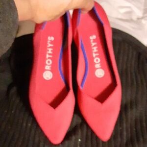 Rothy's Vibrant Hot Pink Magenta Pointed Flats Sz 7.5